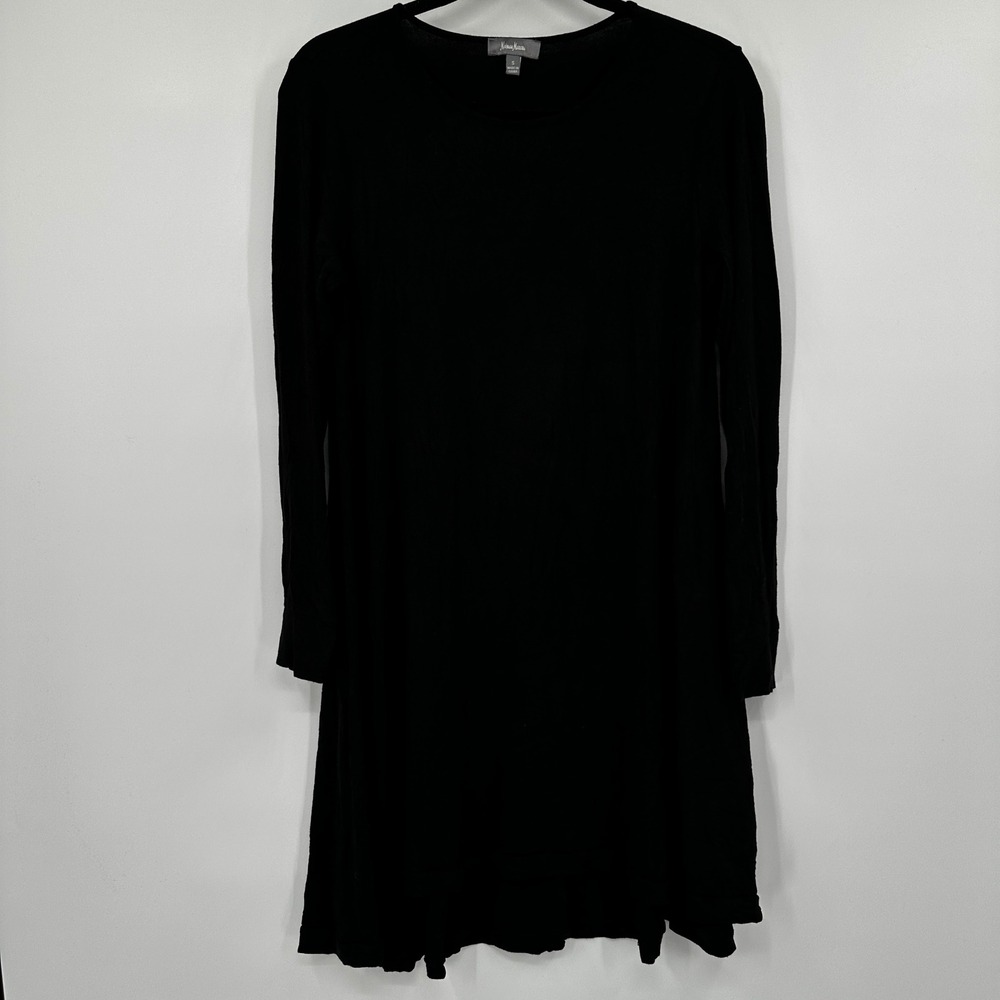 Neiman Marcus Black Long Sleeve Crew Neck Tunic‎ Dress Size Small Lagenlook